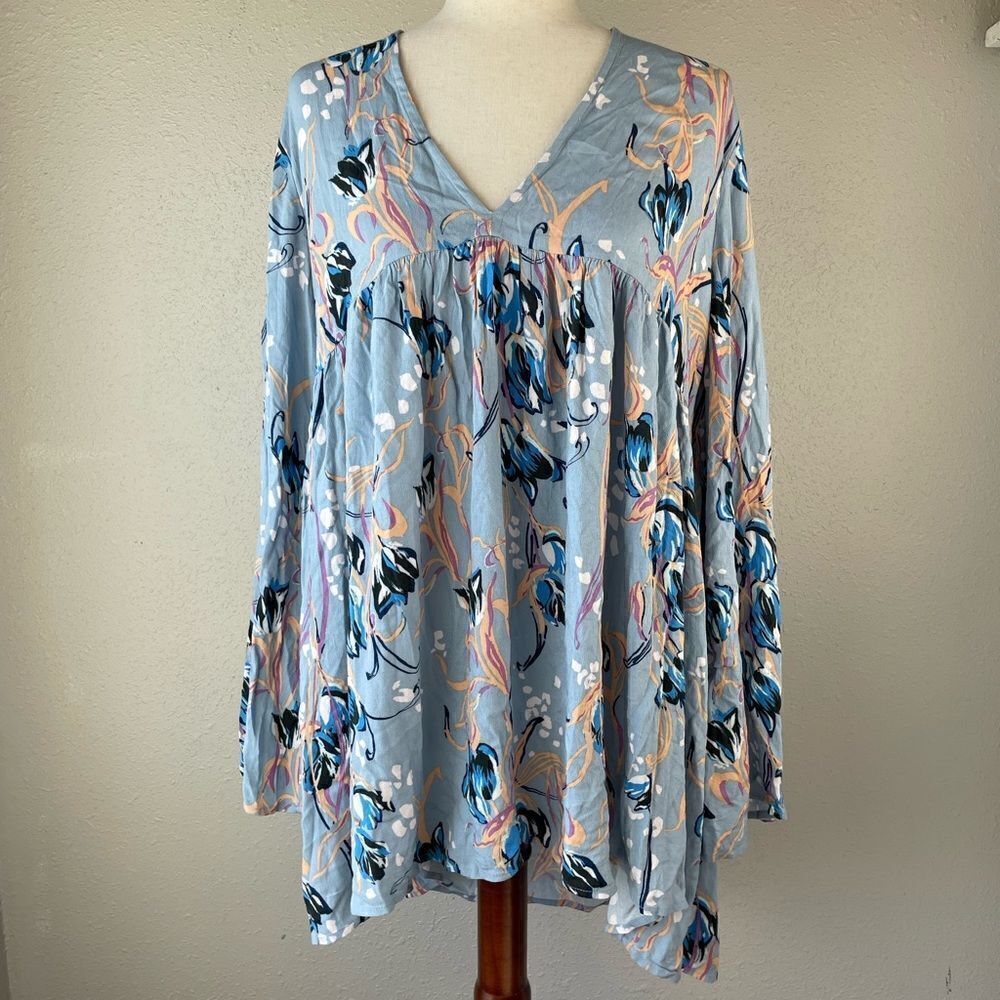 NWT Free People Rayon Sky Combo Tunic Size L